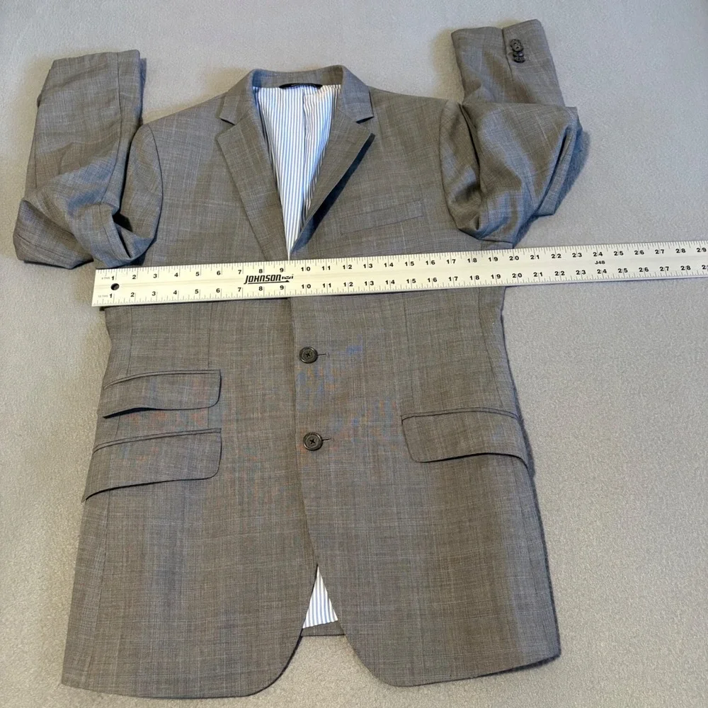 Banana Republic Blazer 38R Grey Glen Plaid Modern Slim Fit Wool Sport Coat